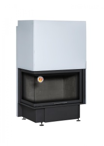 Топка ДЕЛЬТА  800L принтинг два стекла левая   d = 250 мм черный шамот (16 кВт) Экокамин (ТDN800LB)