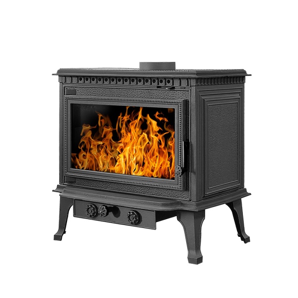 Печь-камин ЧУГУННАЯ ВЕЗУВИЙ RICH-15  антрацит 15 кВт (200 м.куб)