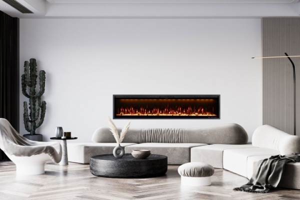 Электроочаг Mercury 74 LED RF до 1,5 кВт (рег.ярк., пульт LCD, Моб. прилож.) (RoyalFlame)