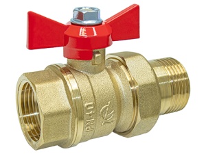 Кран шаровой DN-25 СТАНДАРТ 232 с накидной гайкой бабочка ГАЛЛОП