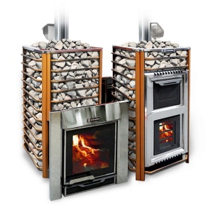 Печь-каменка ЕРМАК ЛЮКС 30 СЕТКА СТАЛЬ 8 мм дверца ПАНОРАМА (22 - 34 м.куб)