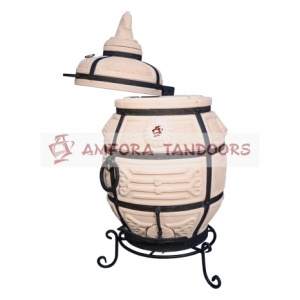 Тандыр Сармат Поручик с поворотной крышкой  (стойка-подставка в комплекте) АМФОРА