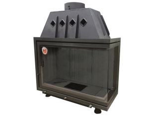 Топка АЛЬФА 1000RB d = 250 мм два стекла правая черный шамот (15 кВт) Экокамин (TA1000RB)