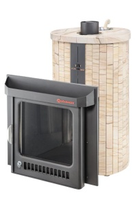 Печь-каменка МАЛЮТКА ПФ дверца со стеклом в ламелях ОКАМЕНЕВШЕЕ ДЕРЕВО ЦЕЛЬНЫЙ (18 м.куб)