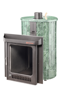 Печь-каменка МАКСИ ПФ дверца со стеклом в ламелях ЗМЕЕВИК НАБОРНЫЙ (38 м.куб)