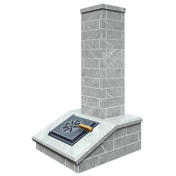 Облицовка на трубу для печей GFS ЗК 18  КЛАССИКА/ПРЕЗИДЕНТ КИРПИЧ ТАЛЬКОХЛОРИТ  (3 яруса) под шибер