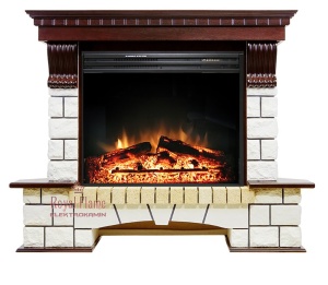 Портал Pierre Luxe бежевый/тем.дуб для электроочага Dioramic 28 FX/Symphony (RoyalFlame)