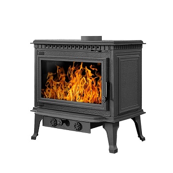 Печь-камин ВЕЗУВИЙ RICH-15, чугунная антрацит d = 150 мм (15 кВт)